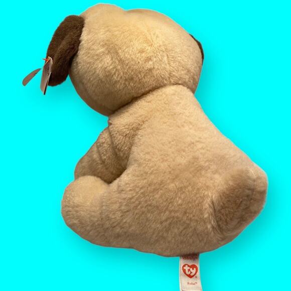 Rare TY Original Beanie Babies Boos Rufus the Pug Dog 6 inches Plush With Tags - Picture 5 of 8